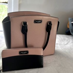 Pink & black kate spade purse and wallet
